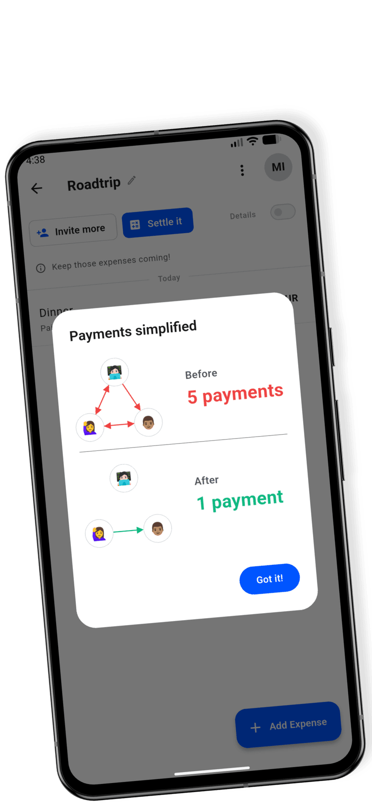 Payments simplified from 5 to 1 transaction